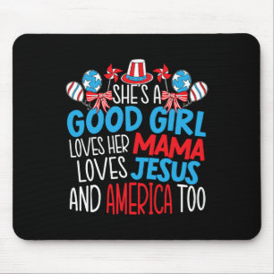 Mousepad Boa Menina Que Ama A América 4 De Julho Usa Patrio
