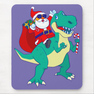 Mousepad Boas de Natal Dinossauro Papais noeis T Rex Xmas D