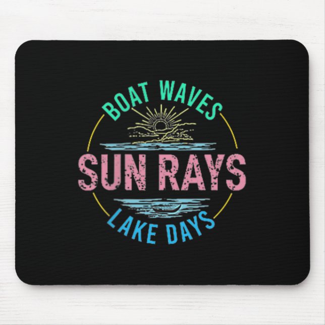 Mousepad Boat Waves Sun Rays Dias Láteos Dias Fóco Retro 70 (Frente)