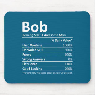 Mousepad Bob Nutrição Aniversário Engraçado D Nome Gif