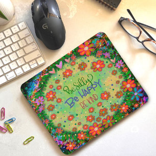 Mousepad Bobo Feliz Corações Florais Bonito