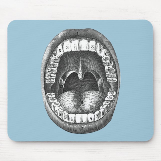 Mousepad Boca anatômica do vintage (Frente)