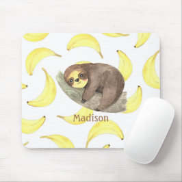 Mousepad Boca-branca num galho Bananas Nome Animal