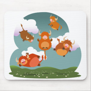 Mousepad Boca-Cola Bonita Levitando Vacas Em Terras Altas