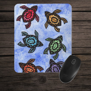 Mousepad Boca-Colorida de Tartarugas Abstrato