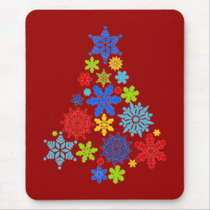 Mousepad Boca de Árvore de Natal Flocos de Neve
