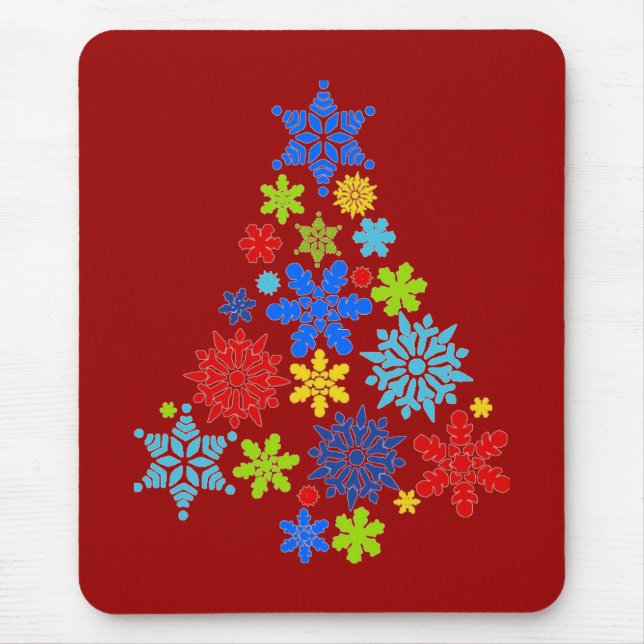 Mousepad Boca de Árvore de Natal Flocos de Neve (Frente)
