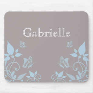 Mousepad Boca Floral Azul Borboleta