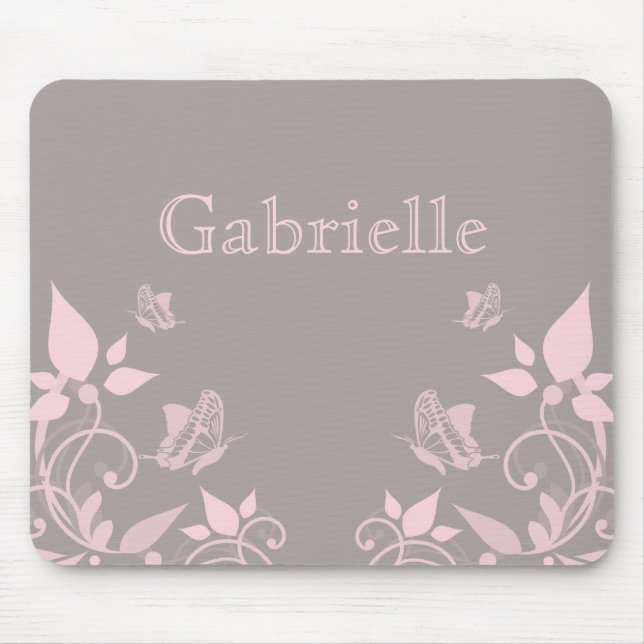 Mousepad Boca Floral Rosa Butterfly (Frente)