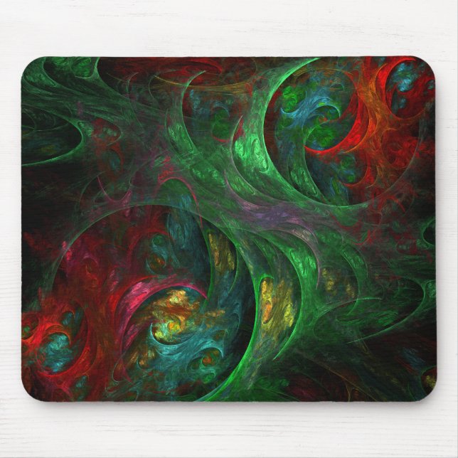 Mousepad Bocal Abstrato de Arte Genesis Verde (Frente)
