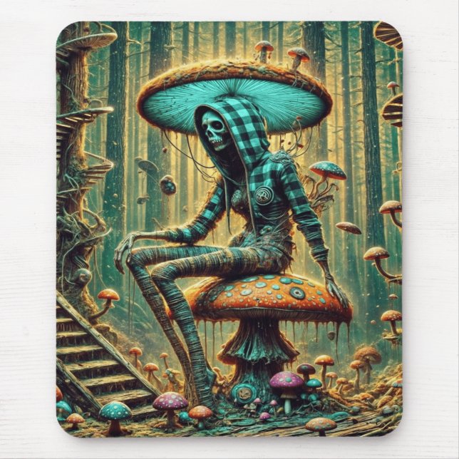 Mousepad bocal de cogumelo ciberpunk (Frente)