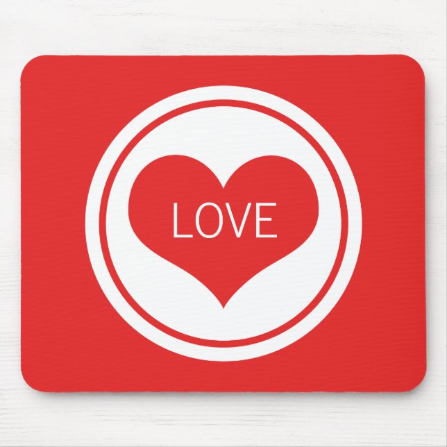 Mousepad Bocal de Coração Sleek, Vermelho (Frente)