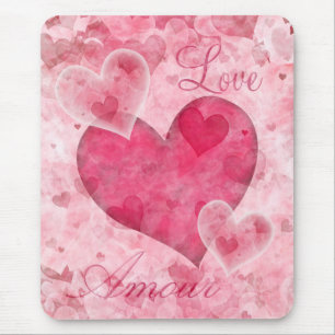 Mousepad Bocal de Corações Elegantes