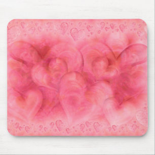 Mousepad Bocal de Corações Rosa Elegante