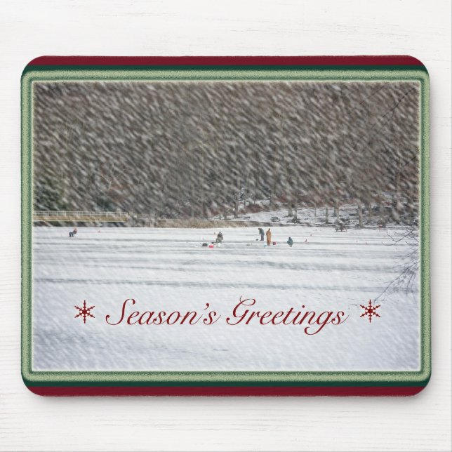Mousepad Bocal de Saudações da Estação de Pesca do Gelo (Frente)