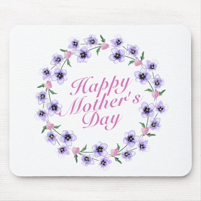 Mousepad Bocal Floral Floral Dia de as mães Simples (Frente)