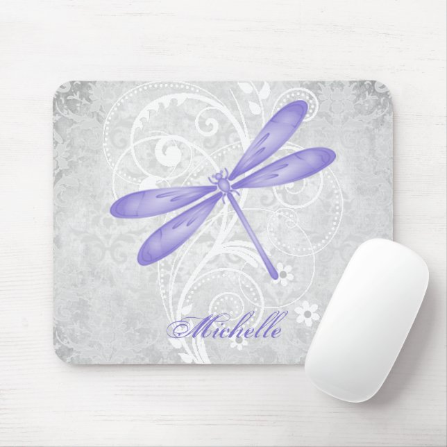 Mousepad Bocal Personalizado De Dragonfly Roxo (Com mouse)