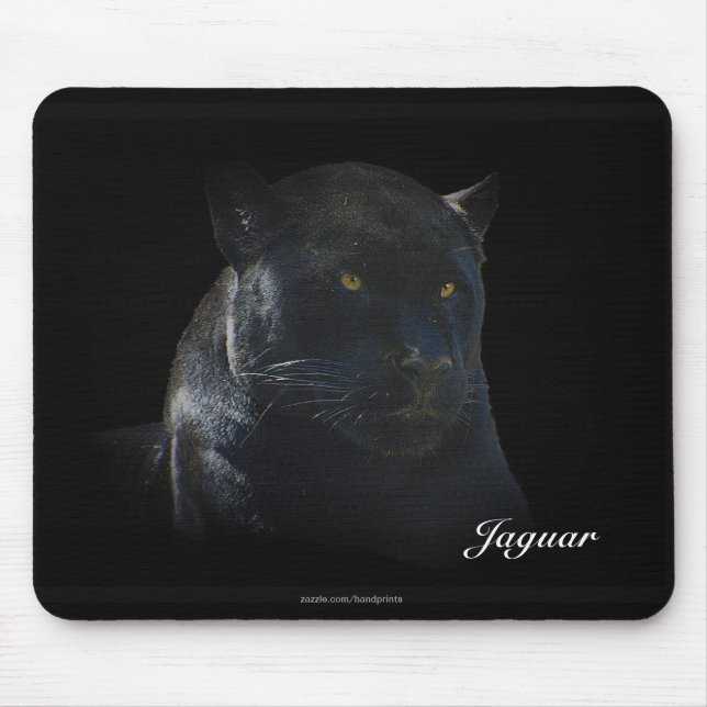 Mousepad Bocal Preto Jaguar Selvagem de Gato Selvagem (Frente)