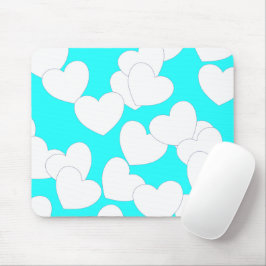 Mousepad Bocal Turquesa Com Grande Coração Branca