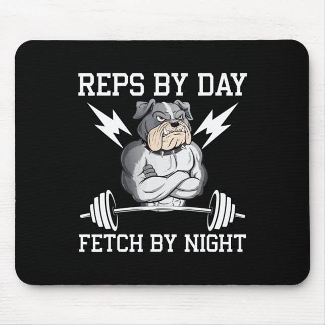 Mousepad Bodybuilder Dog Lover Gym Visto Malhação Workout B (Frente)