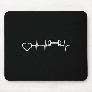 Mousepad Bodybuilder Heartbeat Dumbbell Welevelevando Gym F