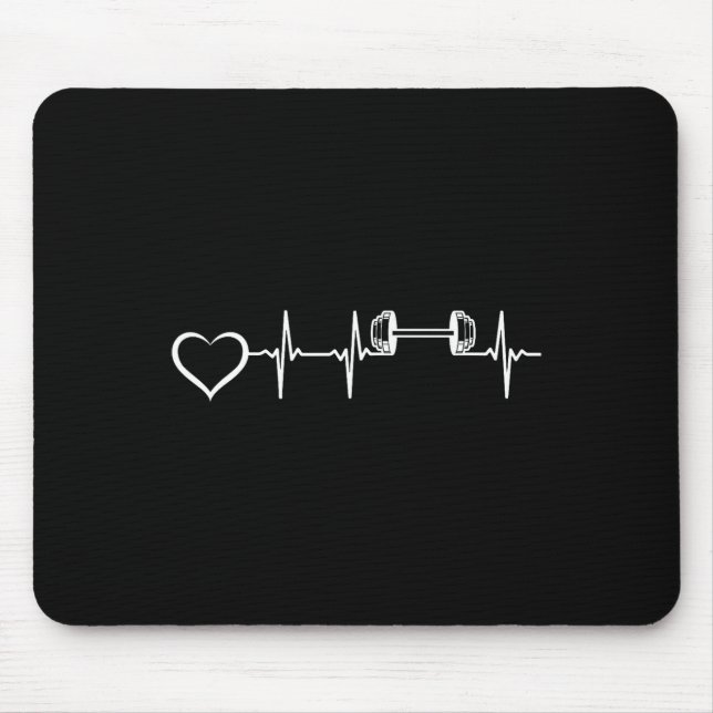 Mousepad Bodybuilder Heartbeat Dumbbell Welevelevando Gym F (Frente)