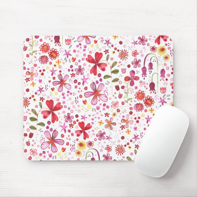 Mousepad Bohemian Floral Bright Watercolor (Com mouse)