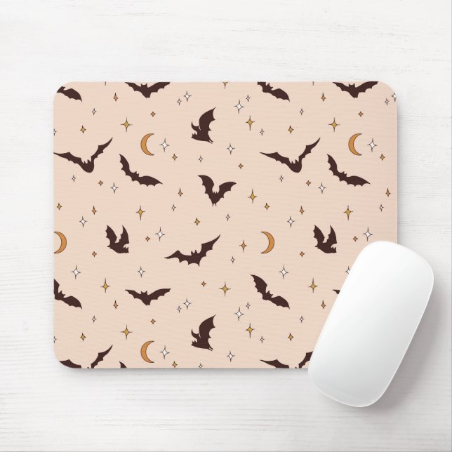Mousepad Boho Bats e Stars Halloween (Com mouse)