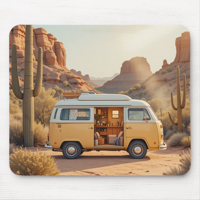 Mousepad Boho Camper Van Desert Print (Frente)