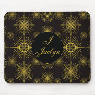 Mousepad Boho Celestial Stars Black