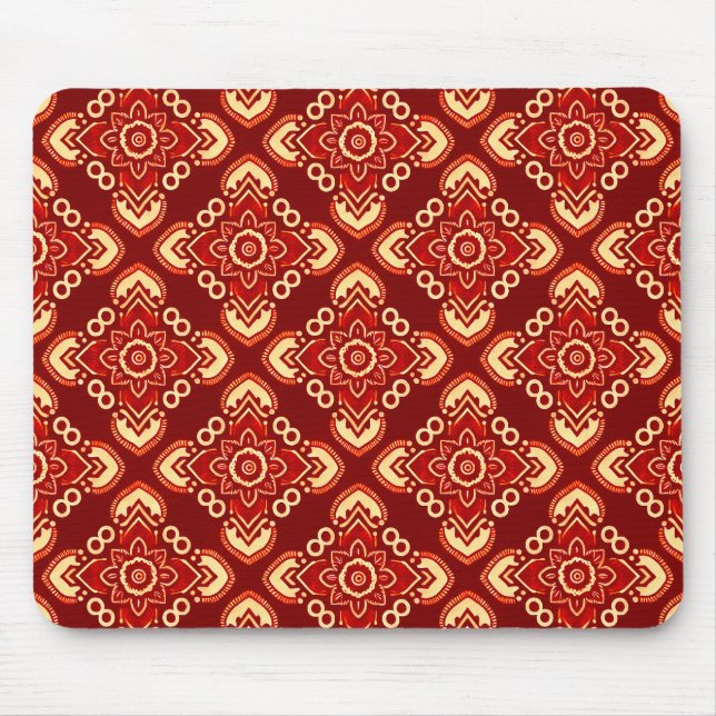Mousepad Boho Chic Vintage Padrão Floral (Frente)