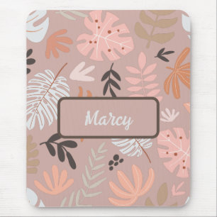 Mousepad Boho Earthtone - Folhas Tropicais Personalizadas