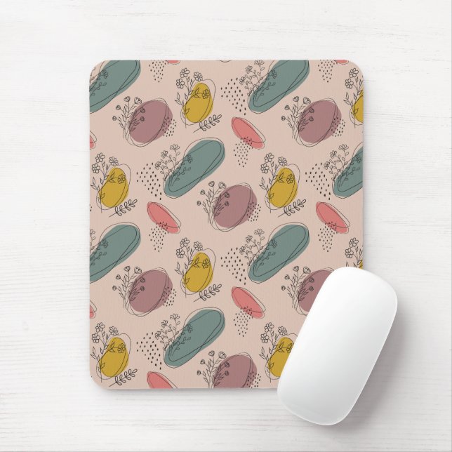 Mousepad Boho Floral Abstrato (Com mouse)