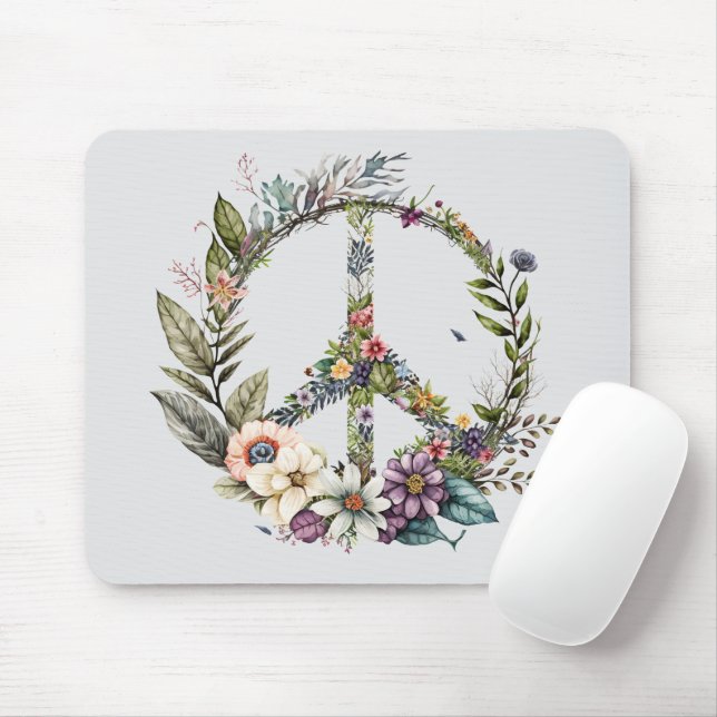 Mousepad Boho Hippy 60s 70s Peace Sign (Com mouse)