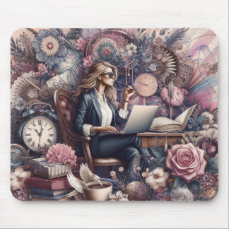 Mousepad Boho inspirou tapete de rato, escritório de chic b