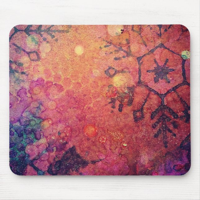 Mousepad Boho Mixed Media Abstrato por Angelandspot (Frente)