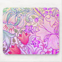 Boho Pink Floral William Morris Vintage Art