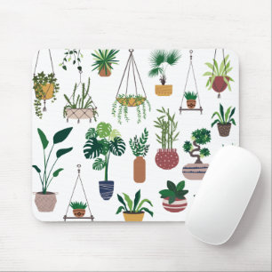 Mousepad Boho Plant Lady Illustration Art
