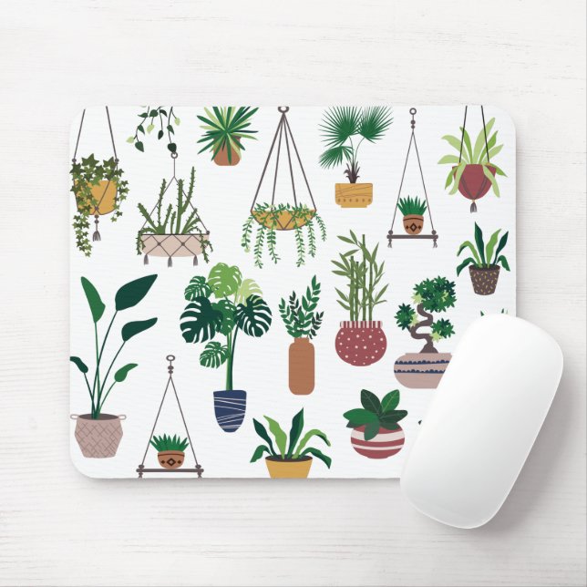 Mousepad Boho Plant Lady Illustration Art (Com mouse)