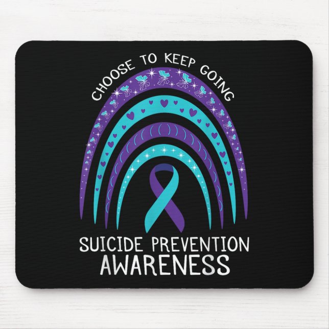 Mousepad Boho Rainbow Suicídio Sensibilização para a saúde  (Frente)