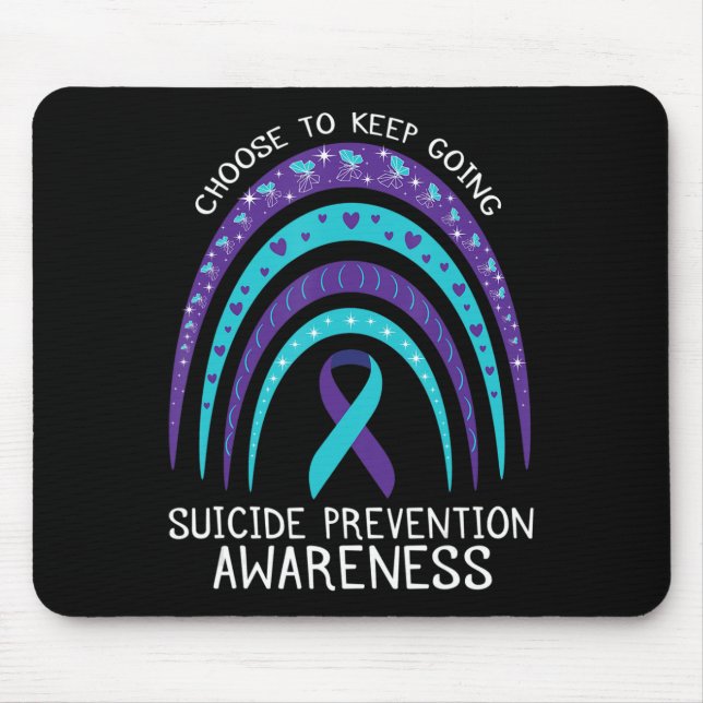 Mousepad Boho Rainbow Suicídio Sensibilização para a saúde  (Frente)