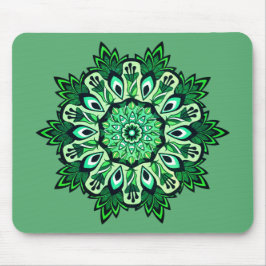 Mousepad Boho Sage Green Flower Mandala