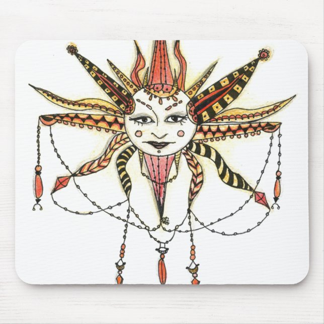 Mousepad Boho Soleil Desenhado à Mão (Frente)