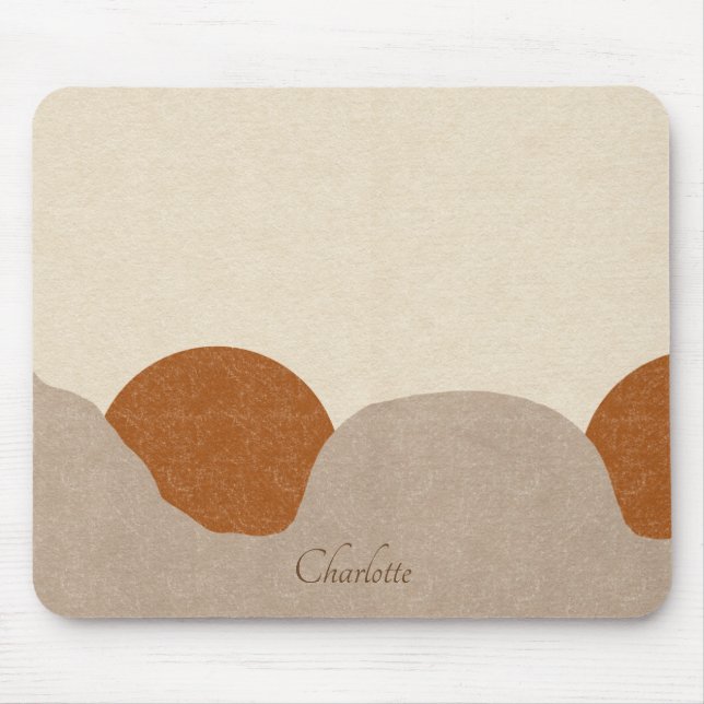 Mousepad Boho Terracotta Sand Abstrato (Frente)
