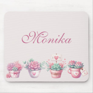 Mousepad Boho Watercolor - Cor-de-Vidro Cor Rosa - Potente