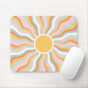 Mousepad Boho Wavy Sun Rays Retro Design
