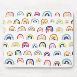 Mousepad Boho White Multi Rainbow