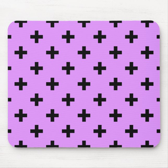 Mousepad Bóka negra cruza em lilac (Frente)