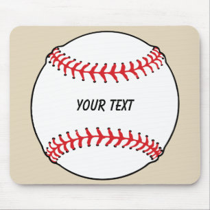 Mousepad Bola Baseball com Texto Personalizado