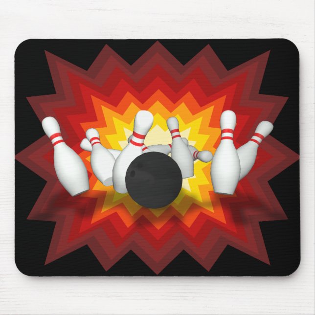 Mousepad   Bola de boliche e pinos: Modelo 3D:Mousepad (Frente)
